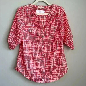 41 Hawthorn Pink and White Blouse